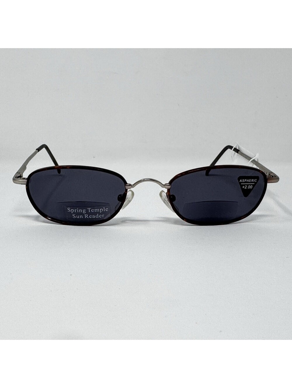+2.00 Bifocal Sun Reader Metal Tortoise Rim Gray Lens R2S/BF/T 49-20-138